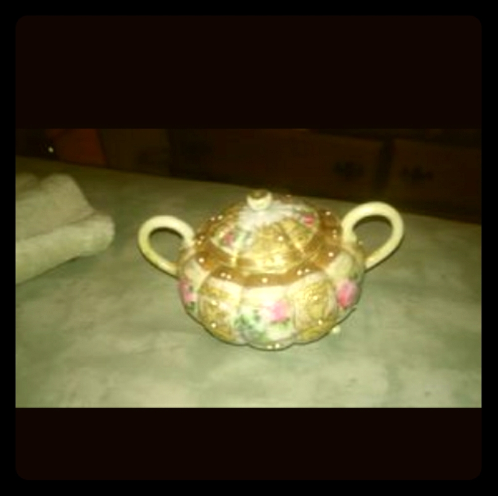 50s gold leaf candy dish